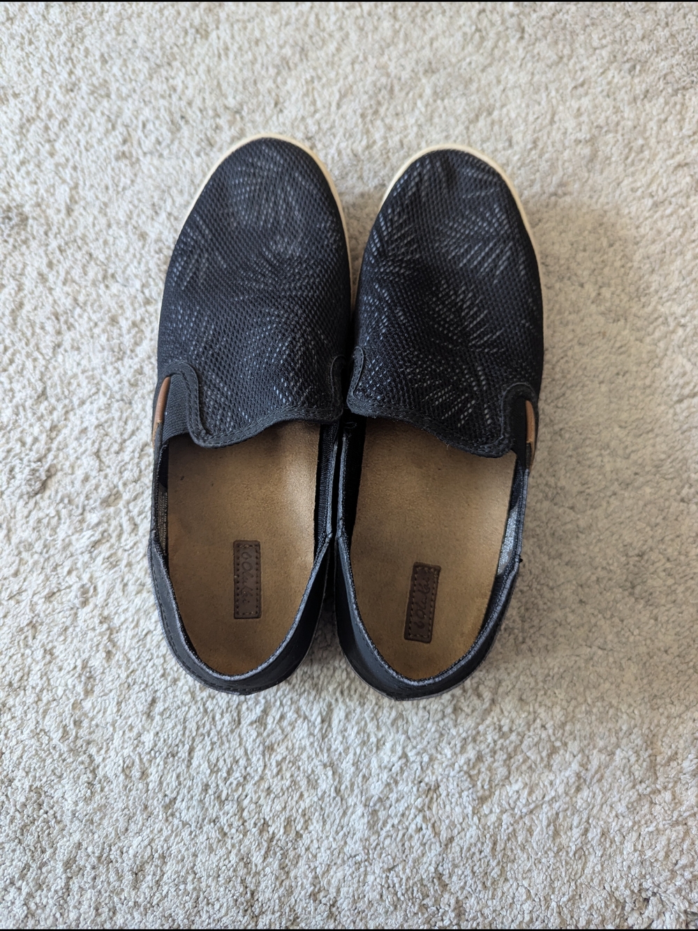 OluKai Women’s Black/Dark Navy Slip-On Loafers